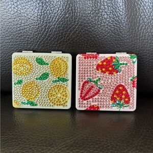 1 Handcrafted Rhinestone Compact Makeup Mirror - pick 1